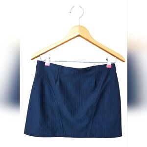 Express Black A-Line Mini Skirt Small Black Pinstripe